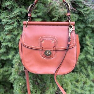 Vintage  Coach Willis Legacy 70th Anniversary Vermillion Leather Handbag 19132